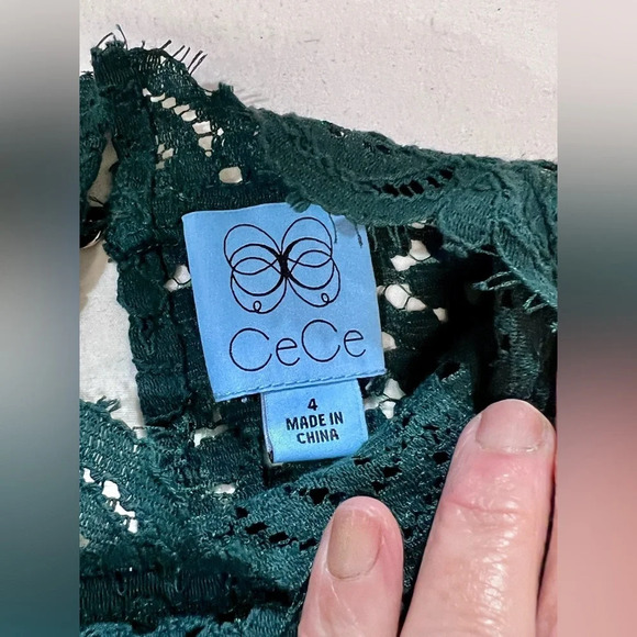 CECE Hunter green lace mini dress size 4. - Picture 10 of 13